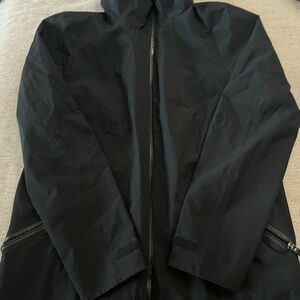 Lands' End Black Hooded Raincoat